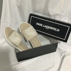 Slip on sandals by Karl Lagerfeld vacation on the beach